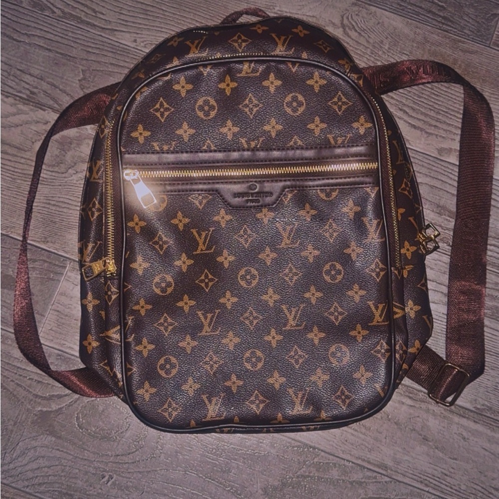 Louis Vuitton Dark Brown/Tan Monogram Backpack - Picture 5 of 14